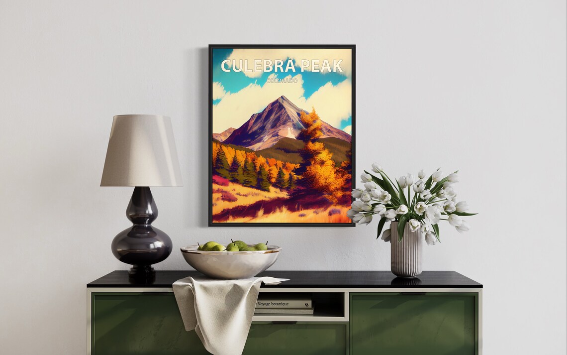 Culebra Peak Colorado Pyramid Summit Golden Autumn Forest Poster - Image 3