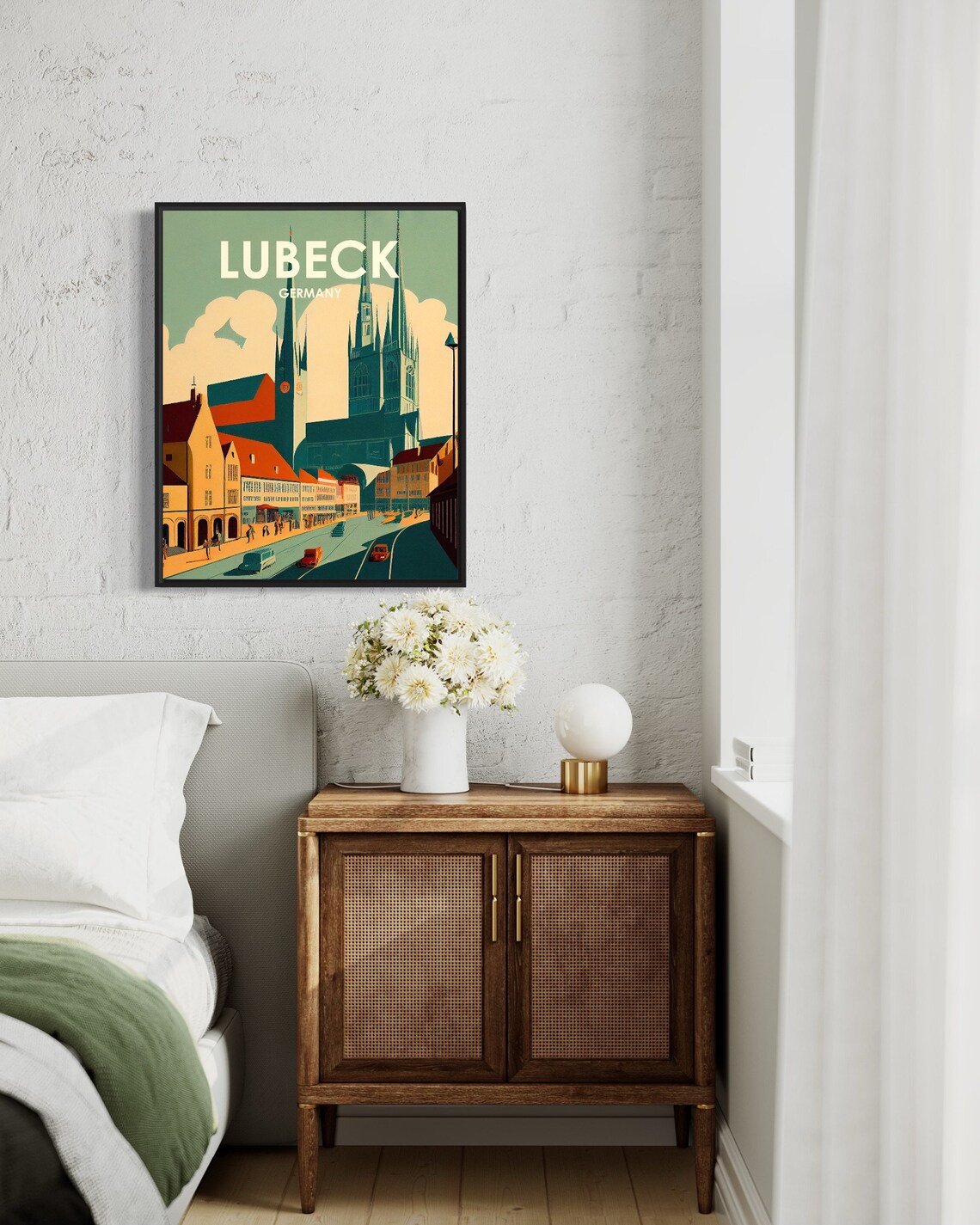 Lubeck Germany Historic Old Town Church Spires Vintage Travel Poster - Image 3