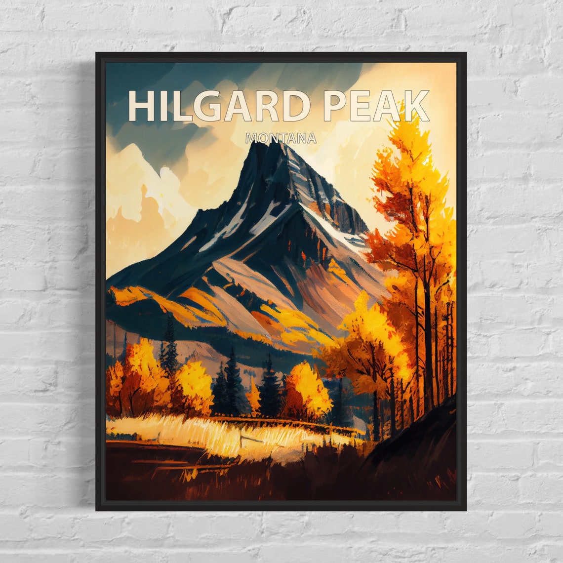 Hilgard Peak Montana Pyramid Summit Golden Fall Forest Poster