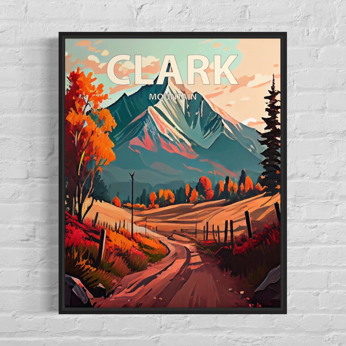 Clark Mountain Pyramid Peak Dirt Road Fall Colors Travel Poster