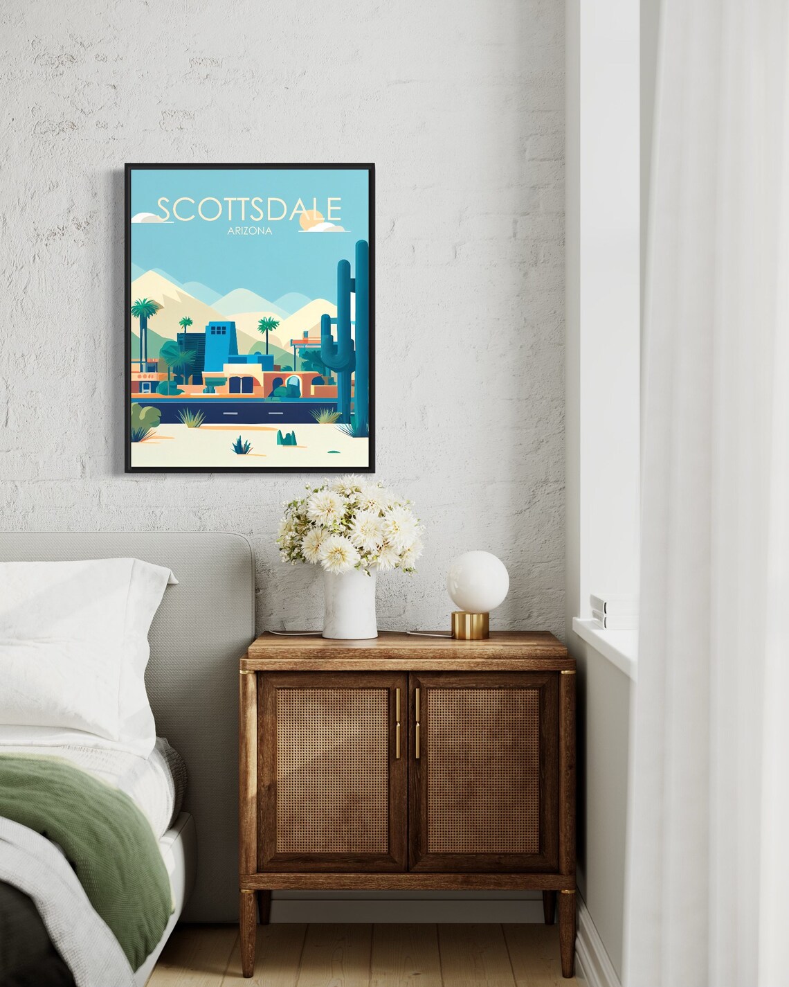 Scottsdale Arizona Desert City Saguaro Mountains Retro Travel Poster - Image 3