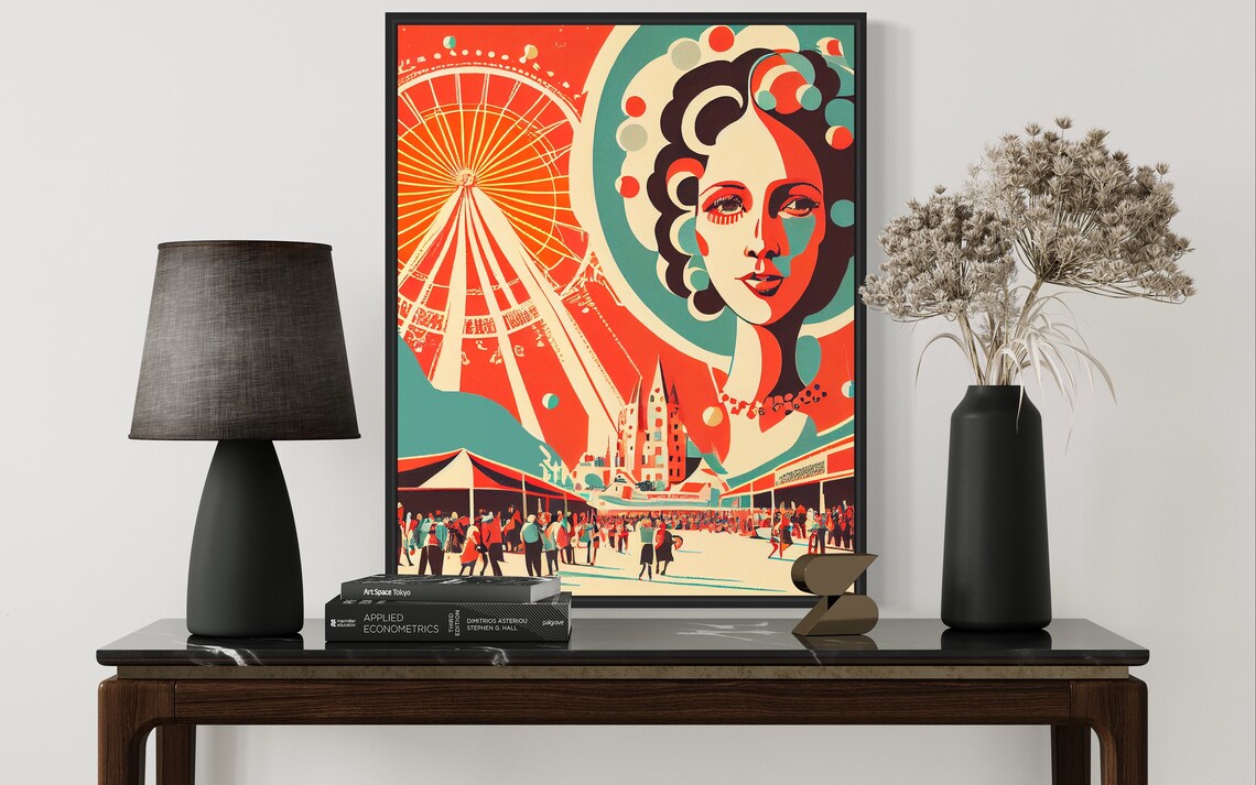 Bregenz Festival Austria Ferris Wheel Fairground Retro Travel Poster - Image 2
