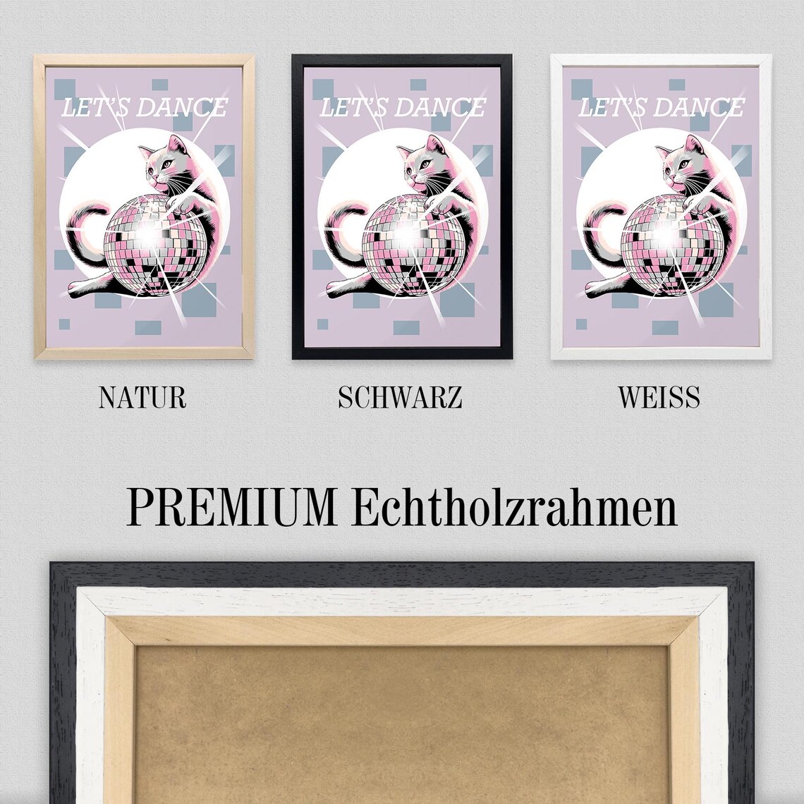 Lets Dance With Cat And Disco Ball Poster - Image 2