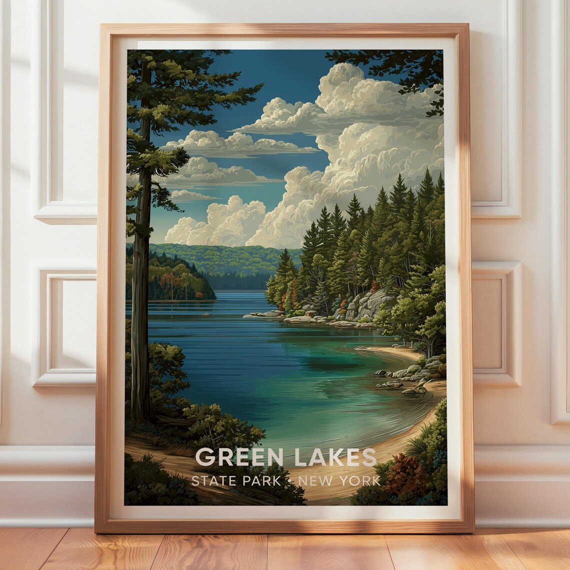 Green Lakes State Park Vintage Travel Poster