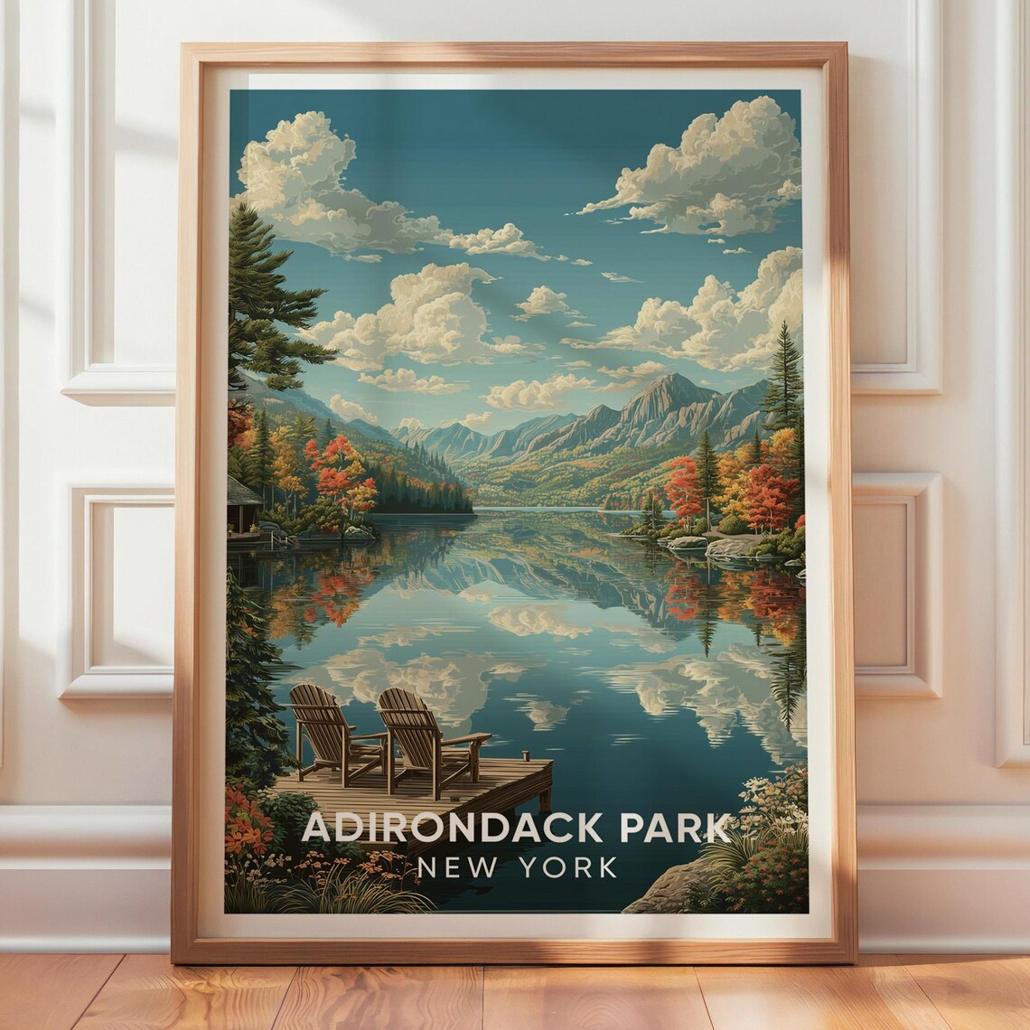 Adirondack Park Vintage Poster, New York Landscape