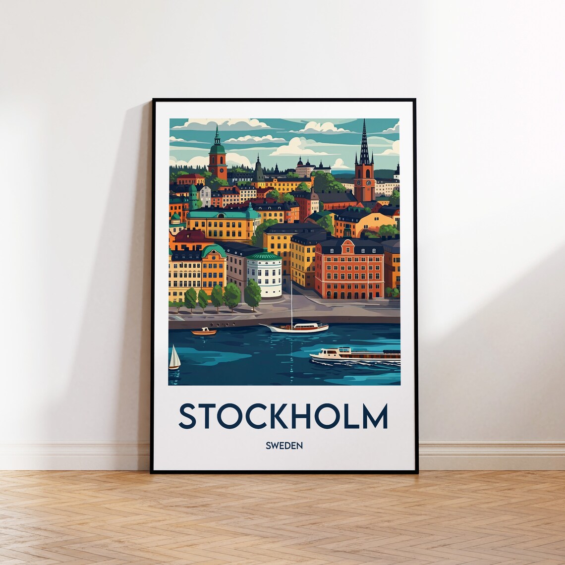 Stockholm Vintage Travel Poster, Sweden Gift
