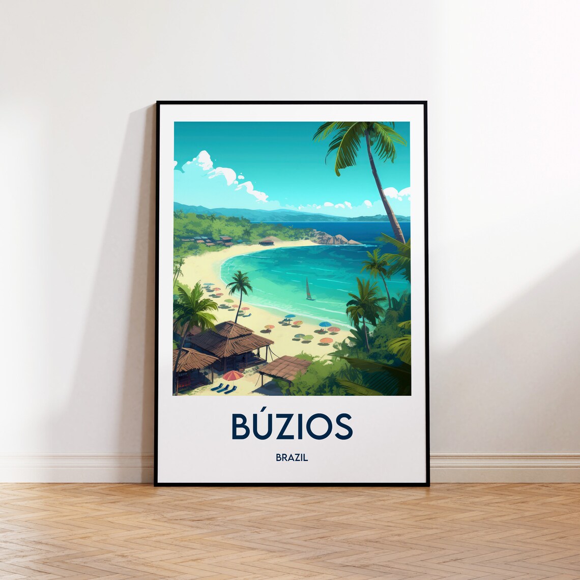 Armao Dos Bzios Retro Travel Poster, Brasil