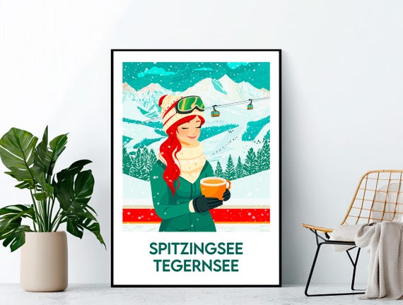 Spitzingseetegernsee Poster Spitzingsee Tegernsee Art Print Germany Deutschland Ski Resort Gift