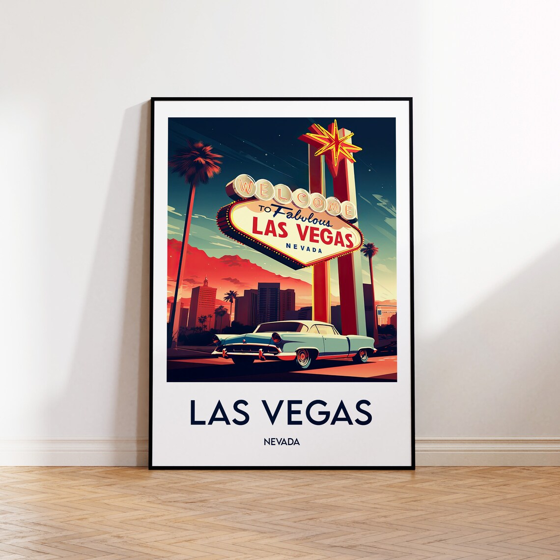 Welcome to Fabulous Las Vegas Nevada Retro Sign Travel Poster