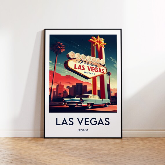 Welcome to Fabulous Las Vegas Nevada Retro Sign Travel Poster