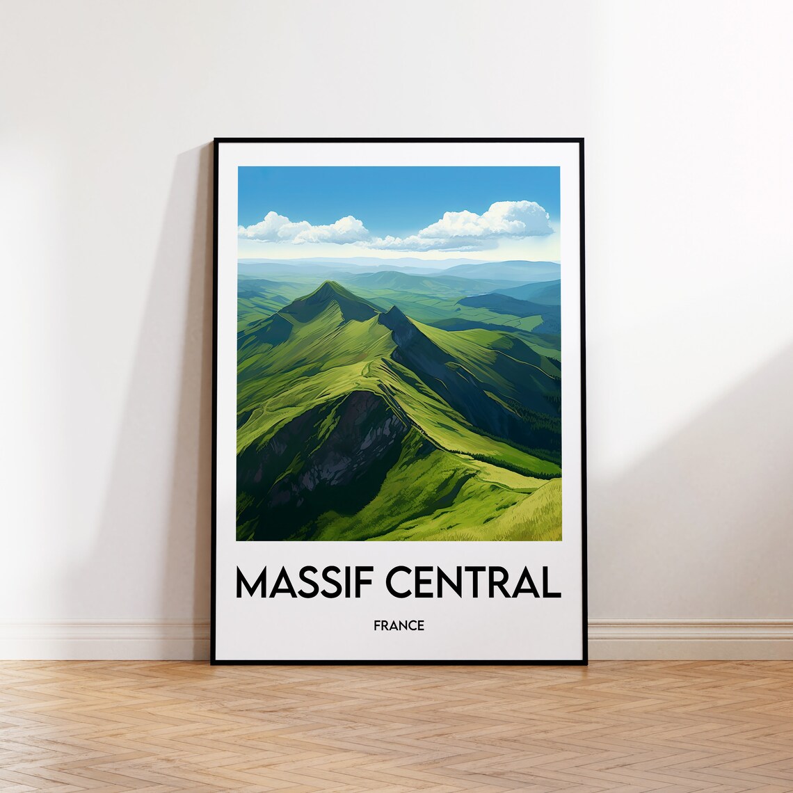 Massif Central Vintage Travel Poster, Auvergne Print