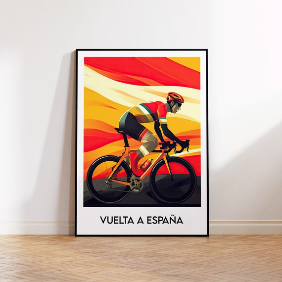 Vuelta A Espaa Espana Cycling Illustration Cyclist Gift Art Bicycle Home Decor Tour Of Spain