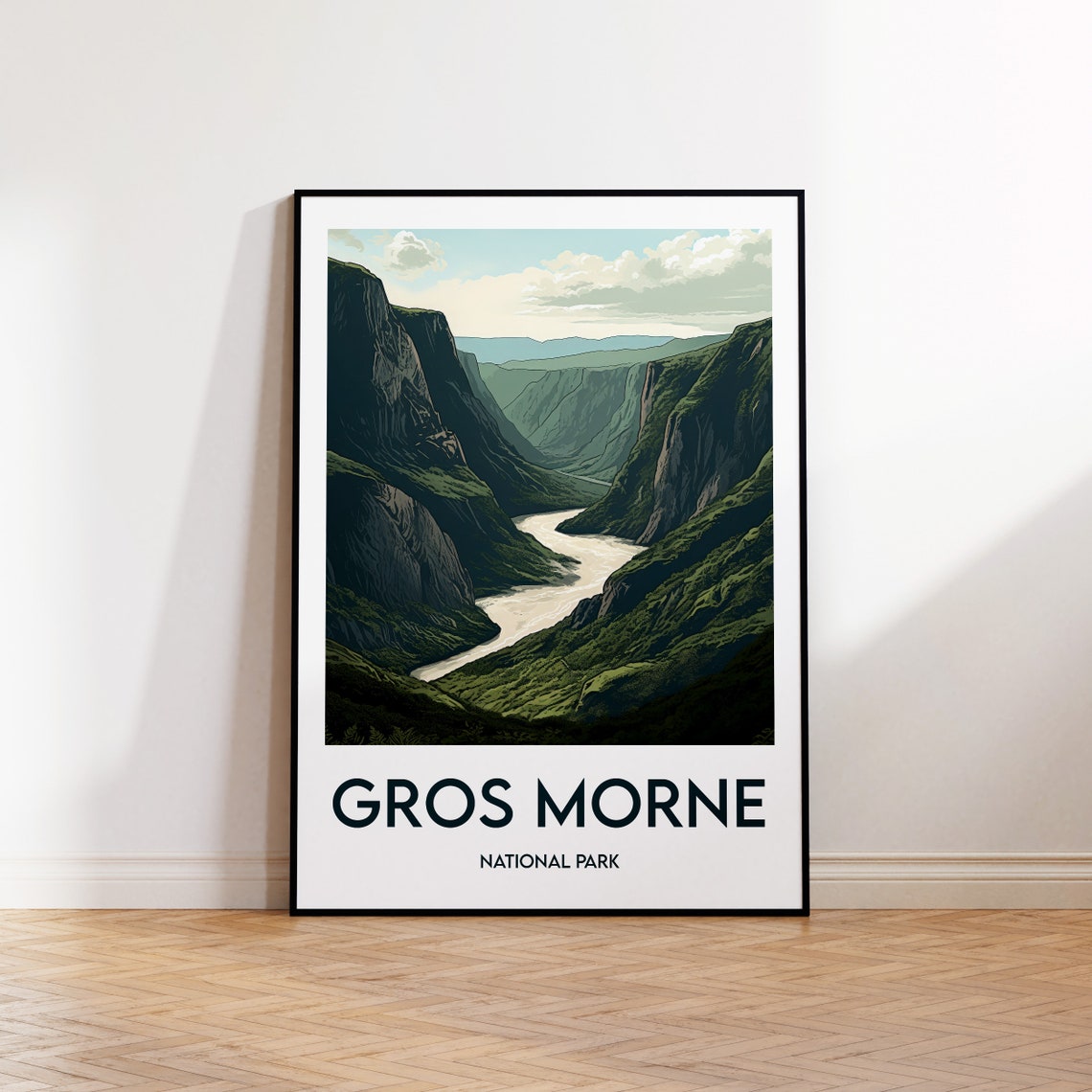 Gros Morne National Park Canada Dramatic River Valley Travel Poster