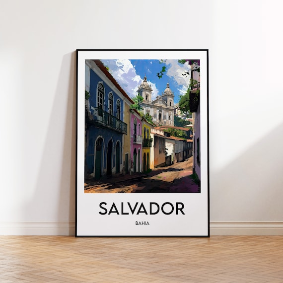 Salvador De Bahia Vintage Travel Poster, Brasil