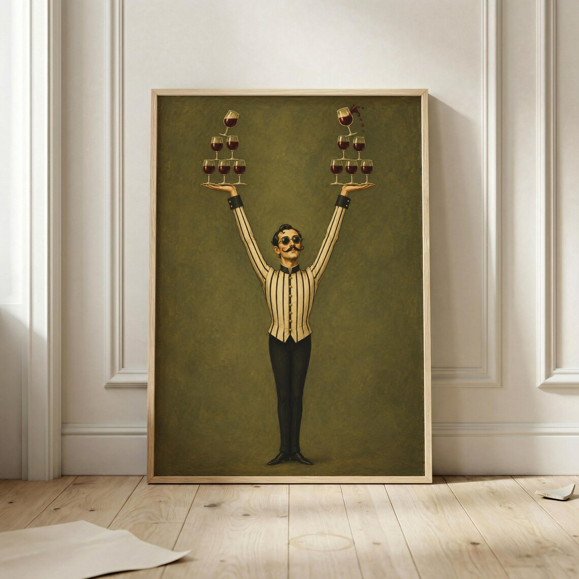 Wine Lover Vintage Art Print, Elegant Dining Room