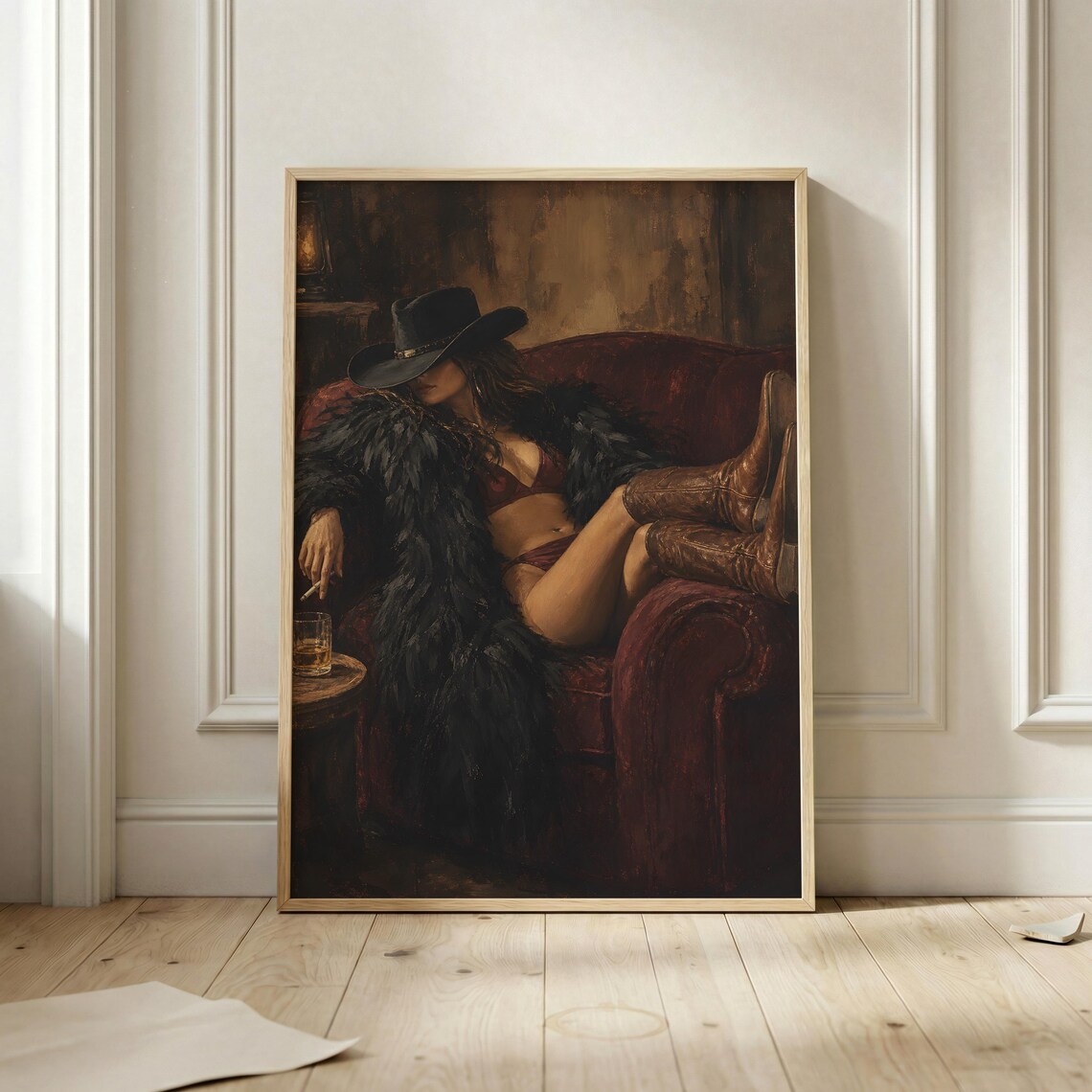 Moody Cowgirl, Vintage Western Fashion Poster