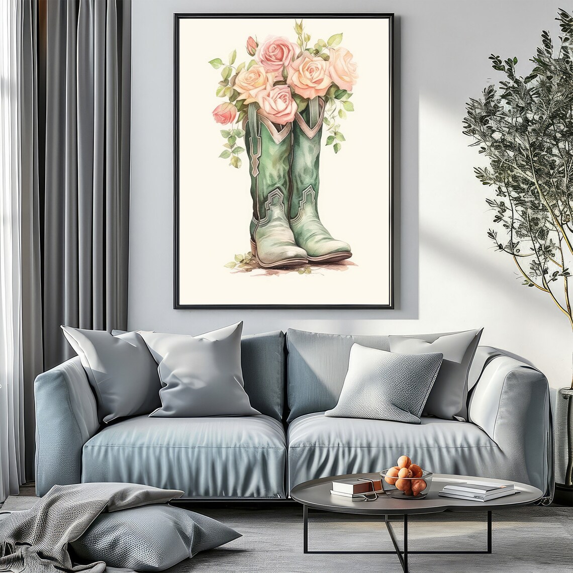 Cowgirl Boots Painting Print, Western Nursery Decor - Image 3
