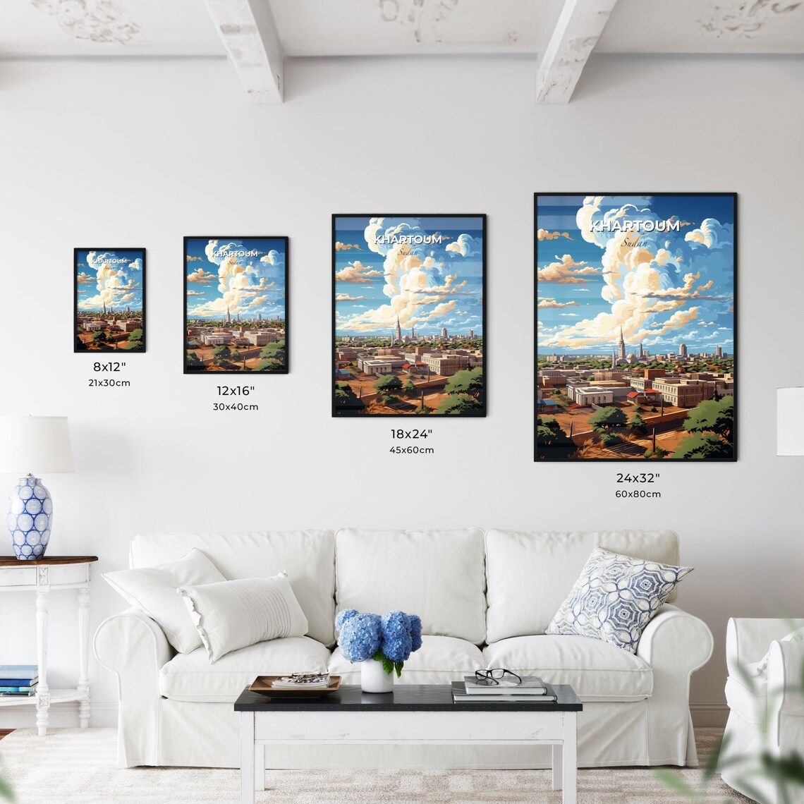 Khartoum Sudan City Skyline Minaret Cloudy Sky Travel Poster - Image 3