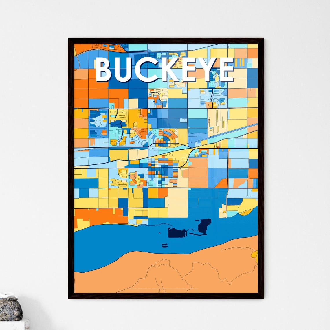 Buckeye Arizona Colorful Geometric City Street Map Art Poster
