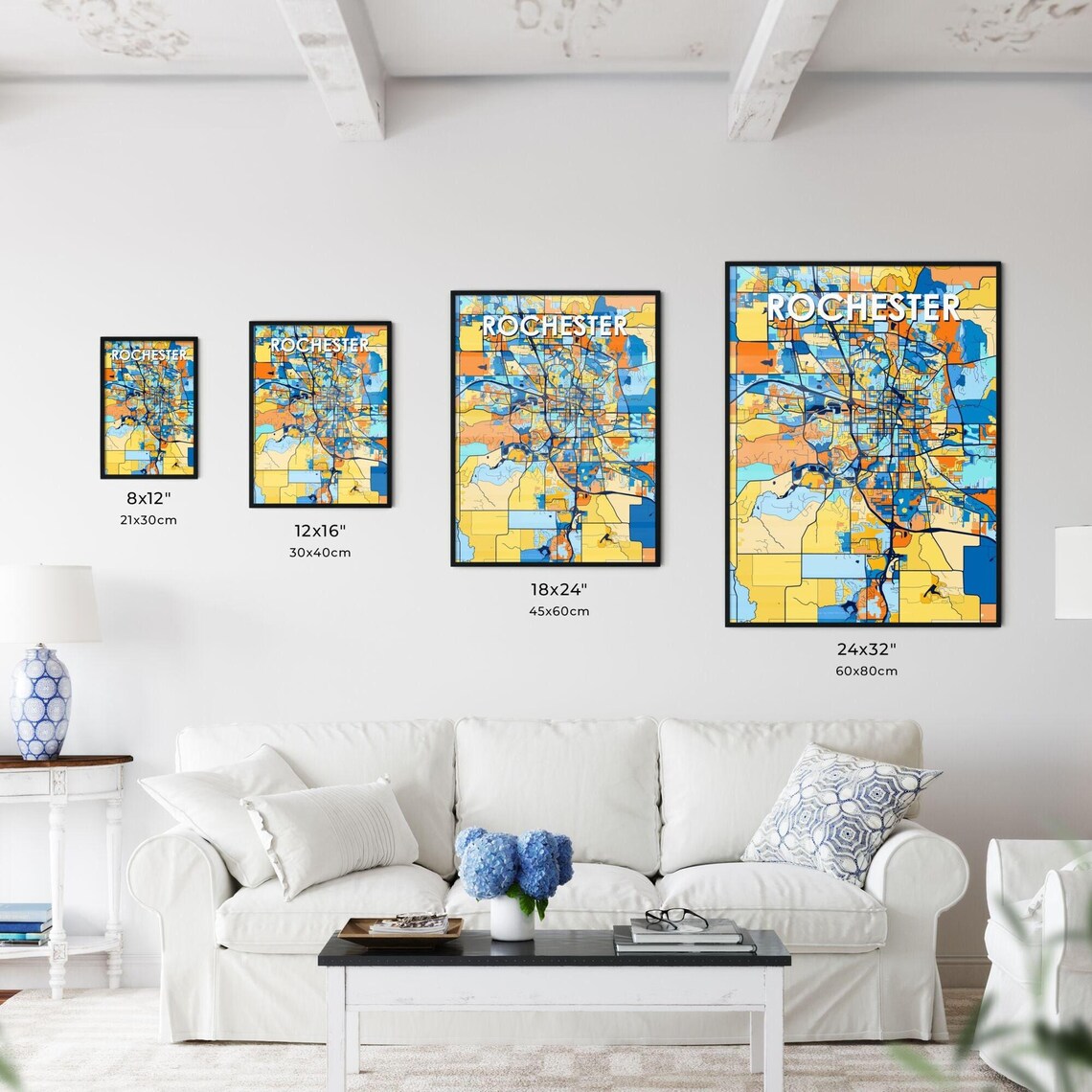 Rochester Minnesota Colorful City Map Art Print Home Decor Gift - Image 3