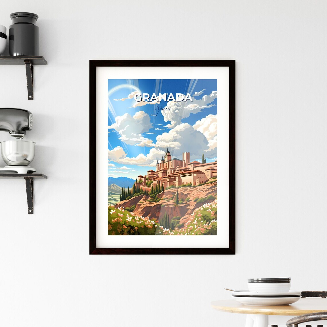 Granada Spain Andalusia Alhambra Hilltop Palace Travel Poster - Image 2