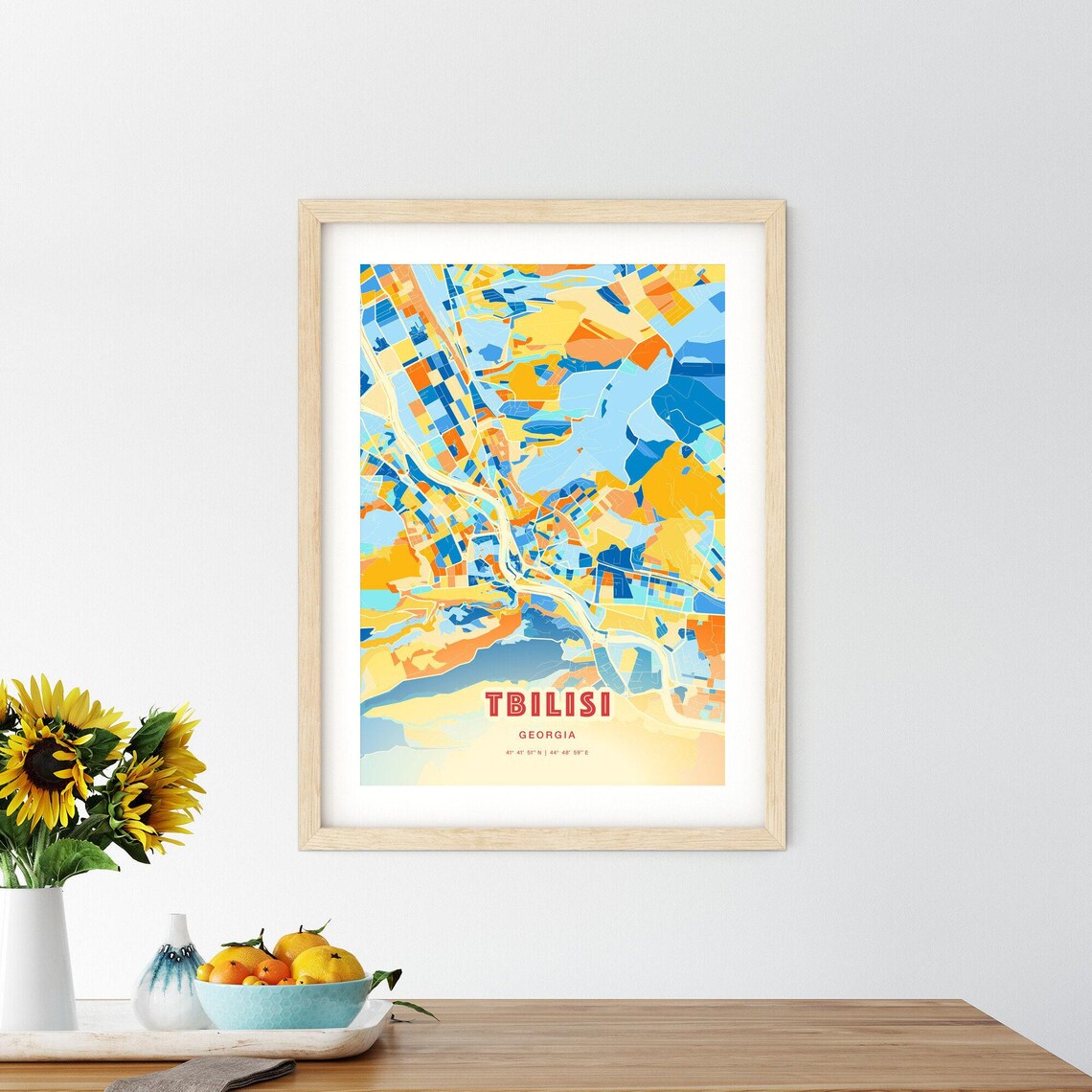 Tbilisi Georgia City Map Blue Orange Street Map Poster Caucasus Gift - Image 2