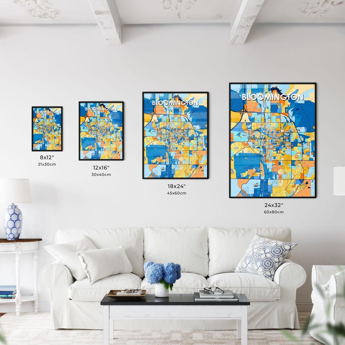 Bloomington Indiana Colorful Street Map Art Home Decor Poster - Image 3