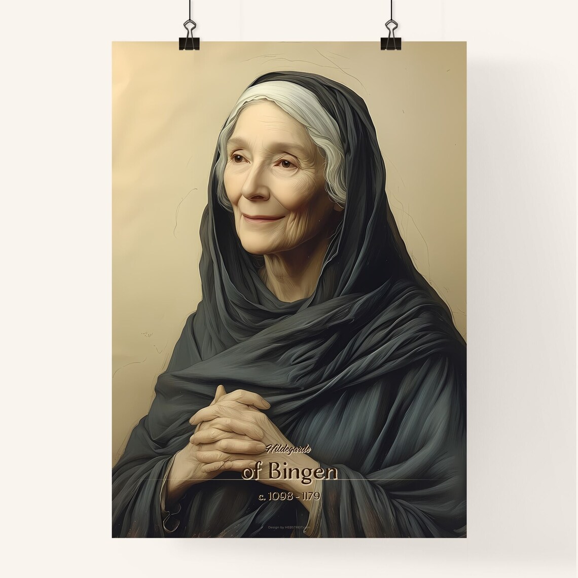 Hildegarde of Bingen Medieval Abbess Portrait Painting Poster - Image 4