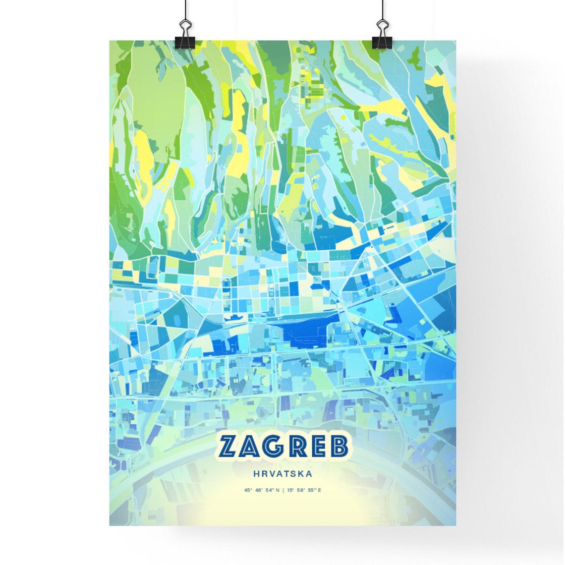 Zagreb Croatia Customizable City Map Poster For Home Wall Decor - Image 2