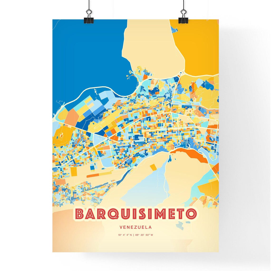 Barquisimeto Venezuela Colorful City Map Art Coordinates Poster - Image 3