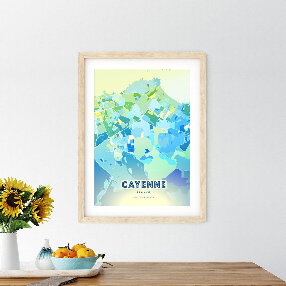 Cayenne France Customizable City Map Poster For Home Wall Decor - Image 3