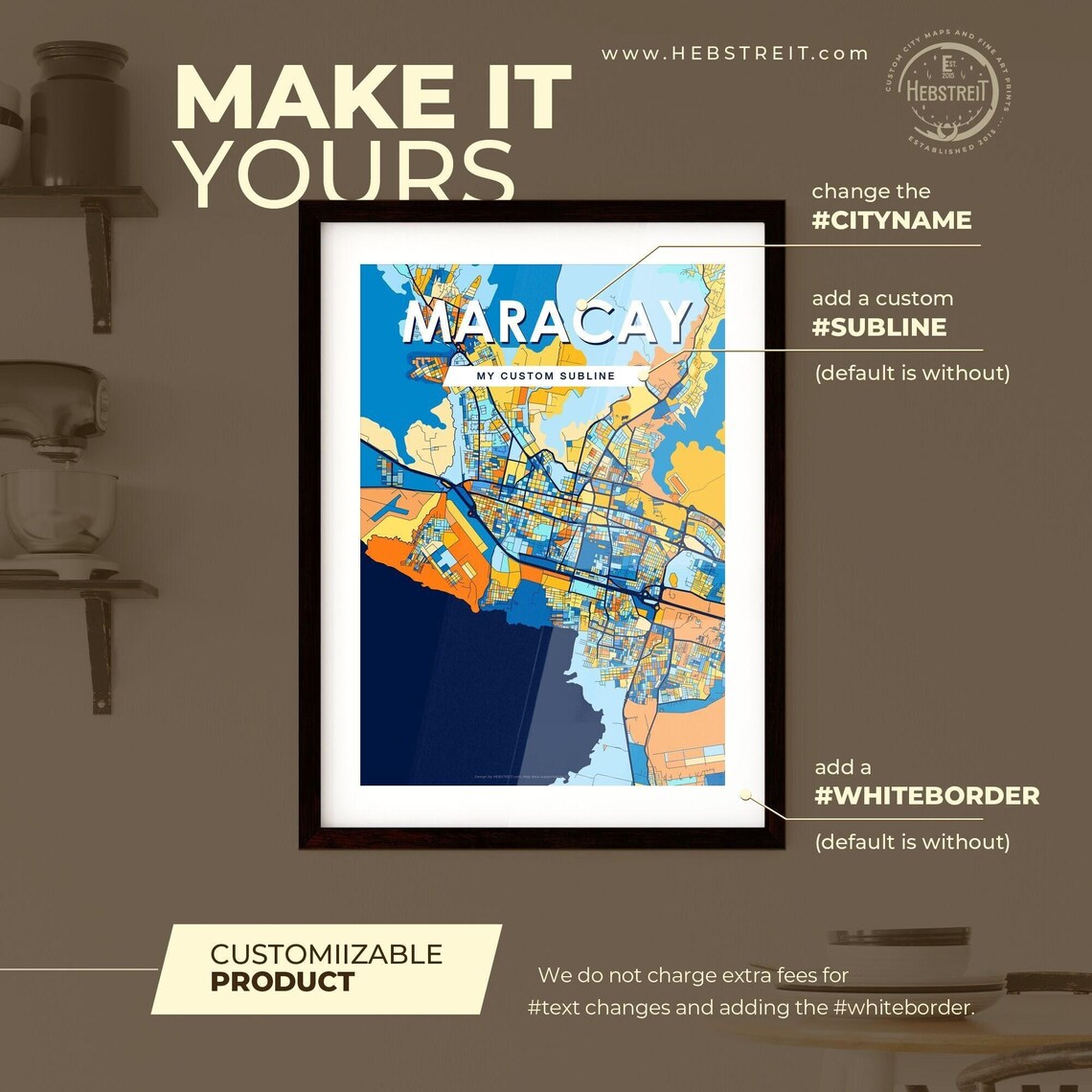 Maracay Venezuela Colorful Vibrant City Street Map Art Poster - Image 2
