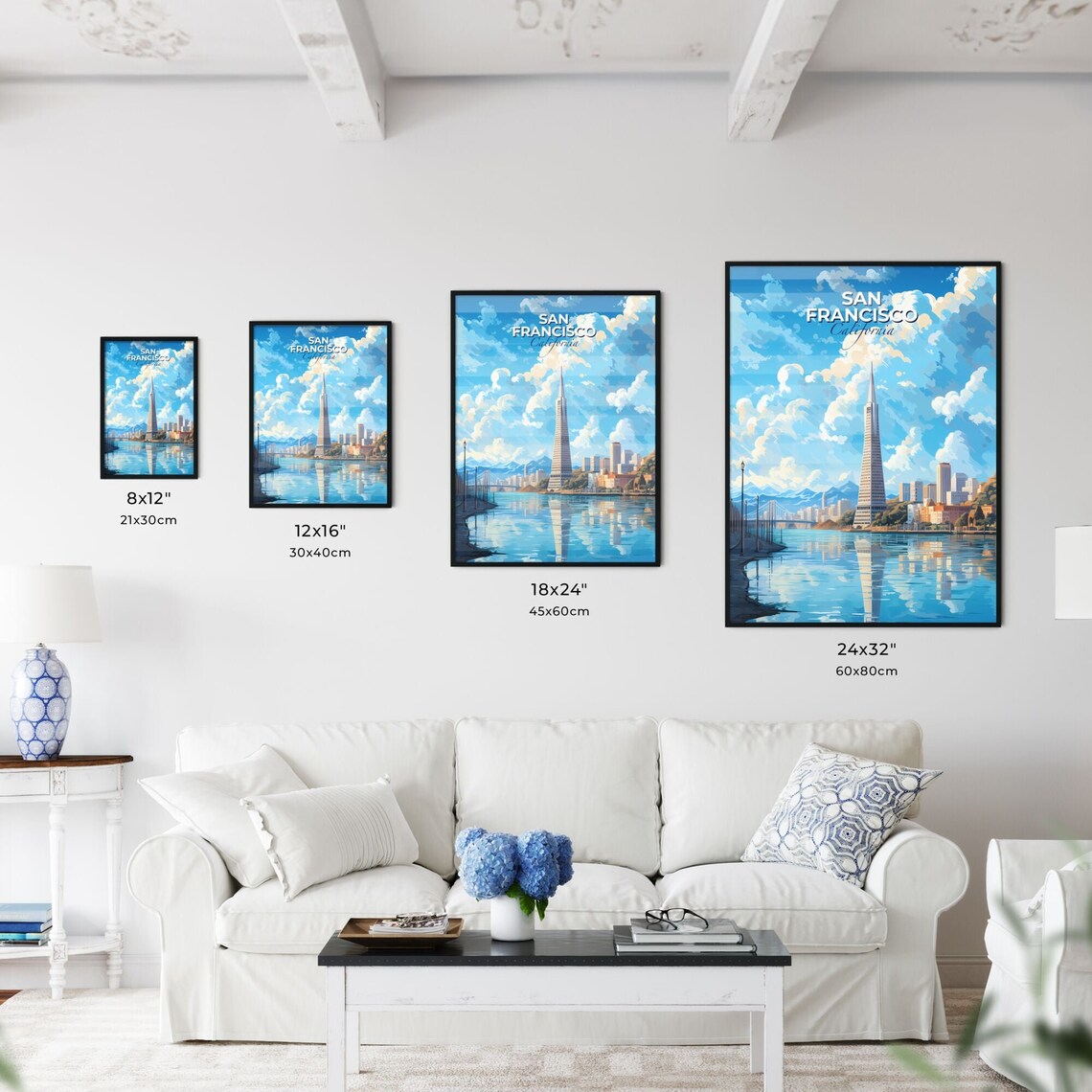 San Francisco California Skyline Bayfront Tower Cityscape Travel Poster - Image 3