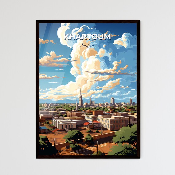 Khartoum Sudan City Skyline Minaret Cloudy Sky Travel Poster
