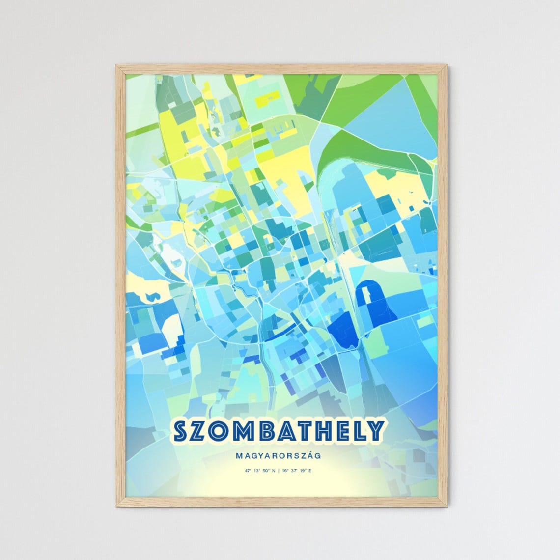 Szombathely Hungary Customizable City Map Poster For Home Wall Decor