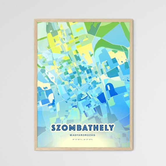 Szombathely Hungary Customizable City Map Poster For Home Wall Decor
