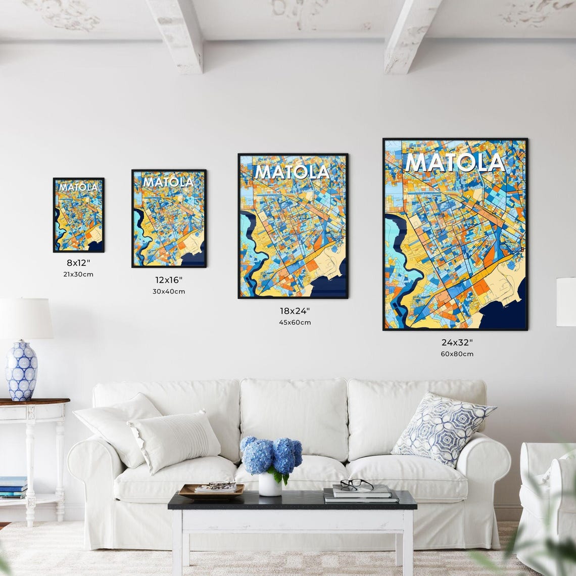 Matola Mozambique Bold Vibrant Geometric City Map Art Poster - Image 3