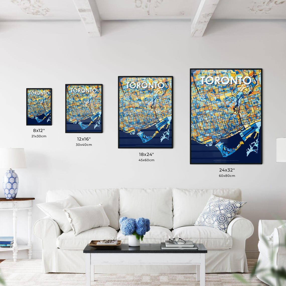 Custom Toronto Canada Vibrant Colorful City Street Map Art Poster - Image 3