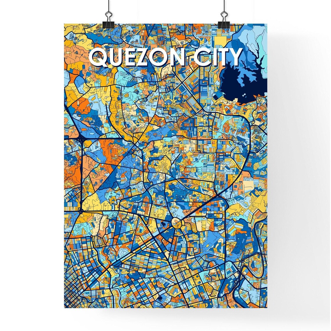 Quezon City Philippines Colorful Modern City Street Map Travel Decor Poster - Image 4
