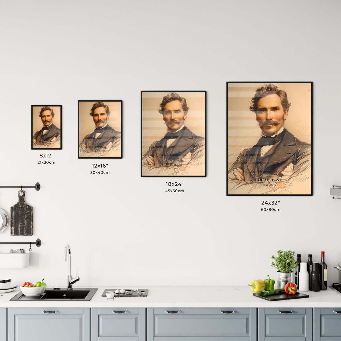 Pierre Savorgnan de Brazza African Explorer Portrait Sketch Poster - Image 3