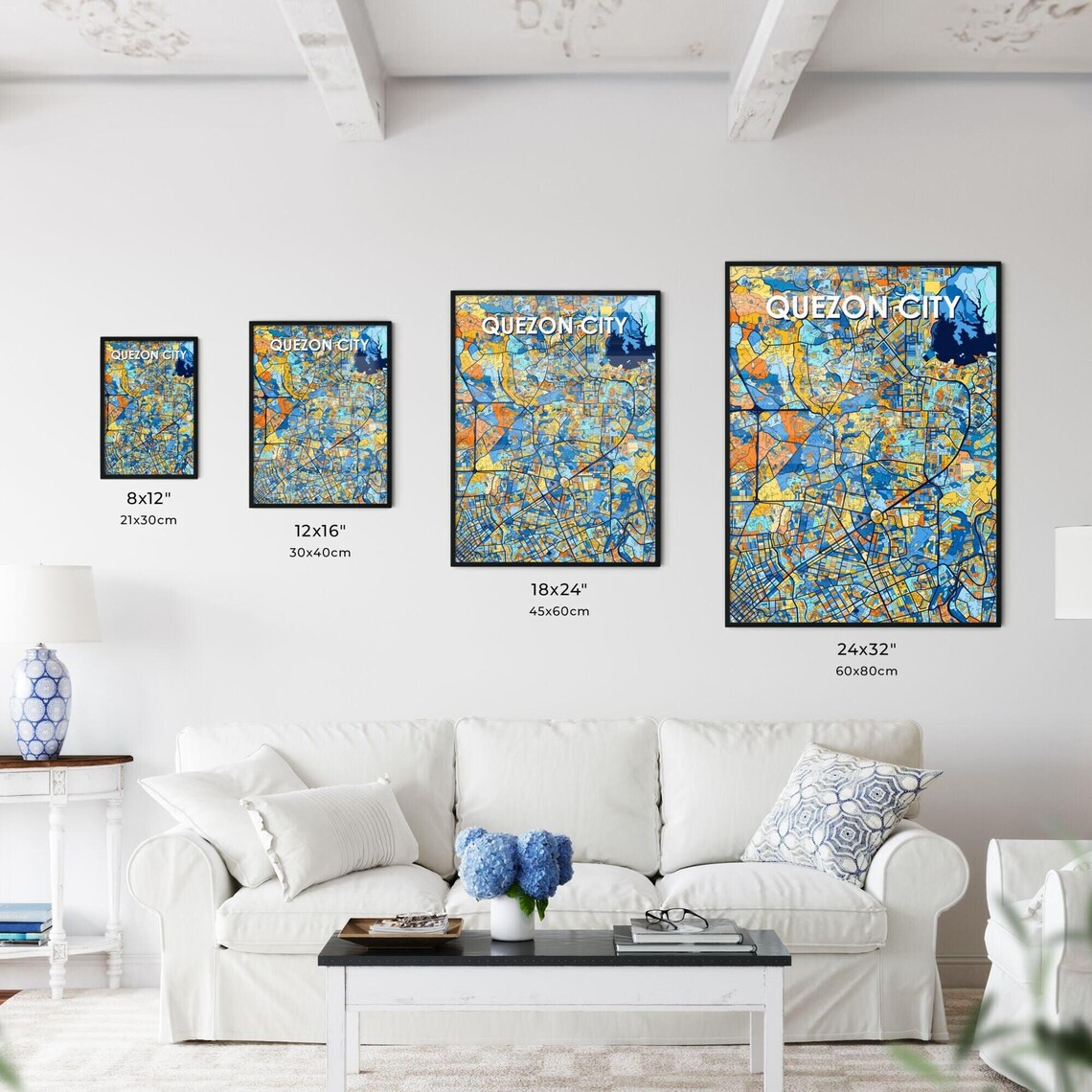 Quezon City Philippines Colorful Modern City Street Map Travel Decor Poster - Image 3