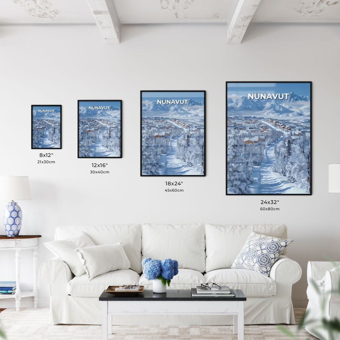 Nunavut Snowy Arctic Village Mountain Landscape Winter Poster - Image 3