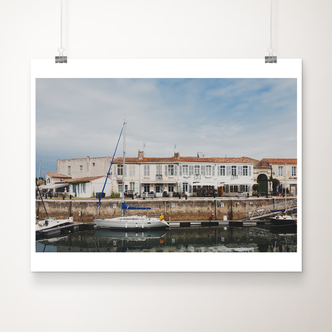 Ile De Re France Harbor Sailboats Coastal Photography Poster