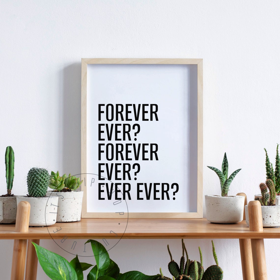 Forever Ever Ever Ever Bold Repeated Lyric Quote Statement Poster - Image 5