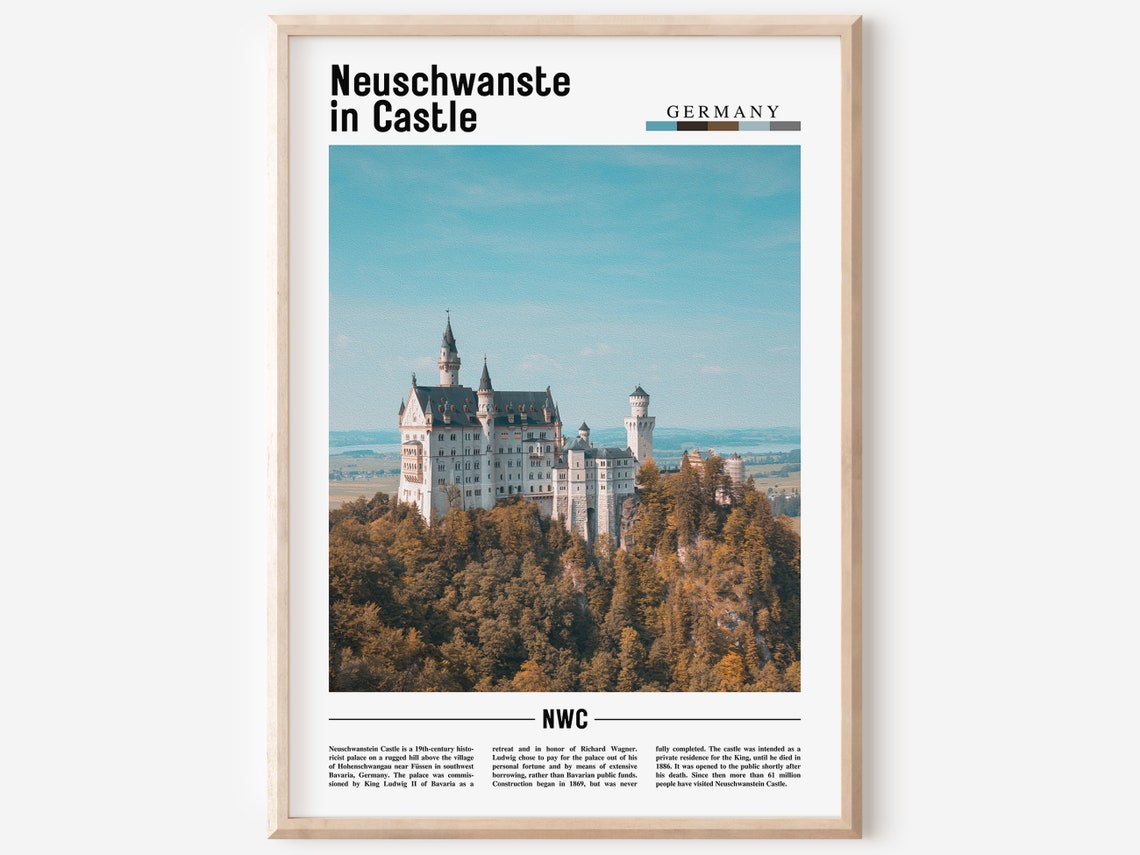 Neuschwanstein Castle Germany Fairytale Royal Palace Forest Poster