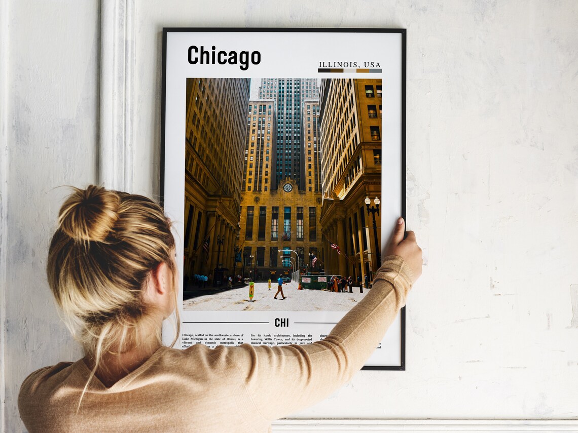 Chicago Illinois Board of Trade Street Canyon Downtown Photo Poster - Image 2