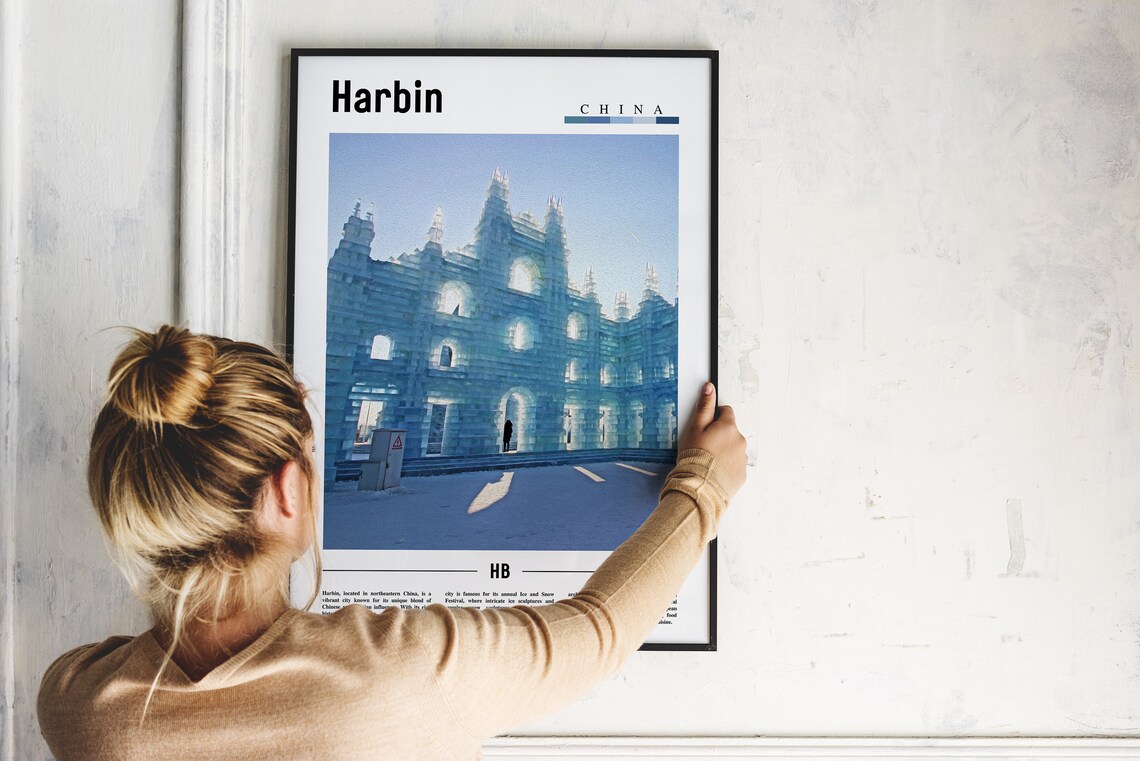 Harbin China Winter Ice Castle Snow Sculpture Festival Photo Poster - Image 2