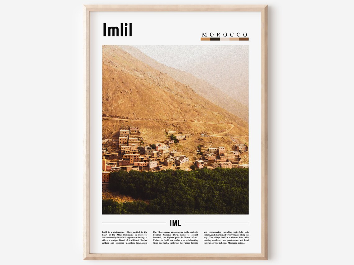 Imlil Morocco Atlas Mountains Berber Village Hillside Poster