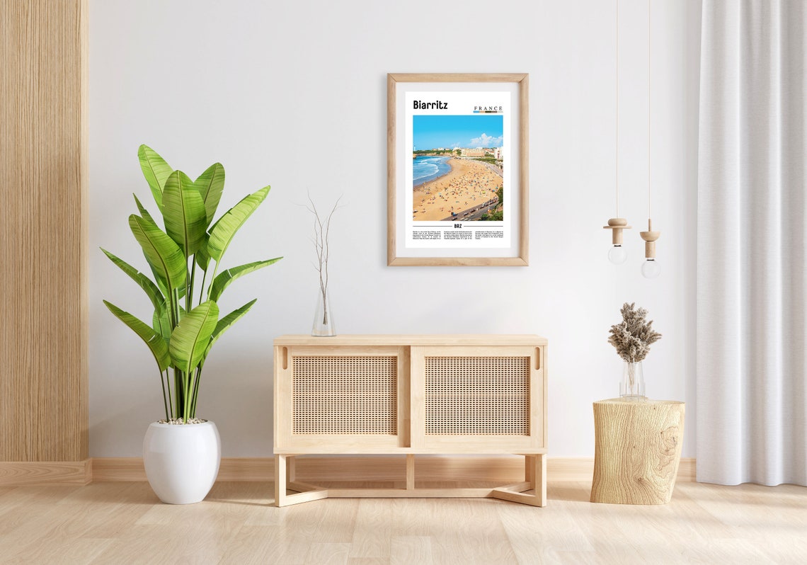 Biarritz Print Biarritz Poster Biarritz Wall Art France Photo France Poster France Print France Wall Art Minimal Travel Poster - Image 3