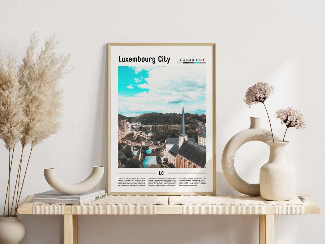 Luxembourg City Poster Luxembourg City Print Luxembourg City Wall Art Europe Photo Europe Poster Europe Print Travel Poster - Image 3